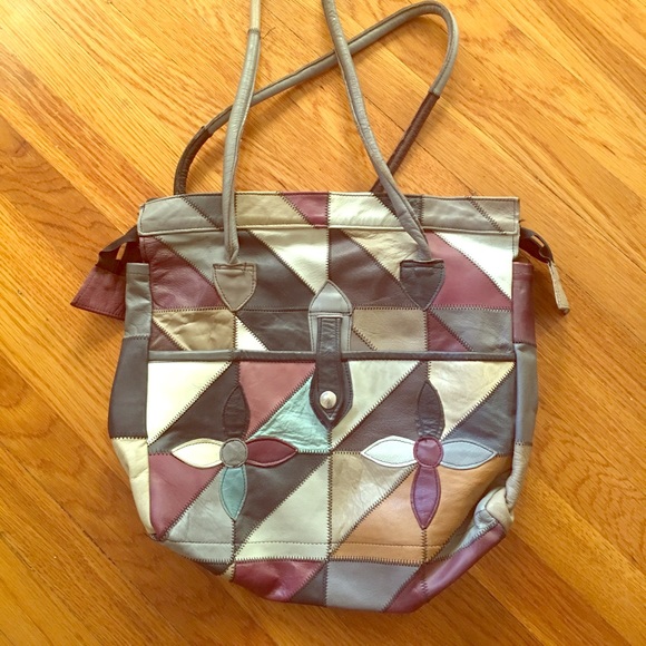 Handbags - Vintage Multi-Color Patchwork Leather Purse